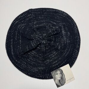 Jaclyn Smith Black and Silver Knit Beret